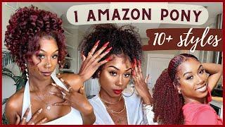 Must Have Amazon Afro Kinky Curly Ponytail! STYLE INSPO with 10+ styles