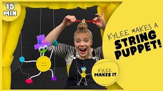 Kylee Makes a String Puppet | DIY Marionette Button Puppet | Crafts for Kids Video