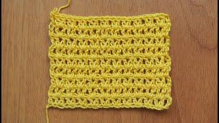 Самый простой узор крючком для начинающих "Галочки". Simple crochet patterns tutorial