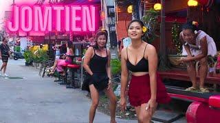 [4K] Evening Walk in Jomtien Beach, Pattaya - Jomtien Nightlife, Beach Road, and Vibrant Atmosphere