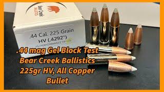 .44 Magnum Gel Test – Bear Creek Ballistics 225gr HV Polymer