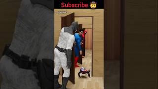 Batman vs Superman vs Spiderman | Spider Want To Enter The Room | #funny #animation #shorts
