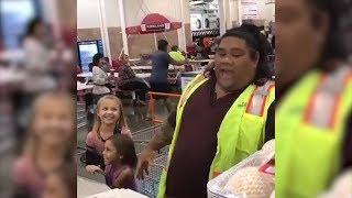 Little Girls Love Visiting Costco Employee Who Looks Just Like Disney Character