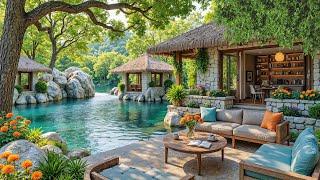 Peaceful Piano Music & Chirping Birds in a Morning Café  Relaxing Music to Start the Day