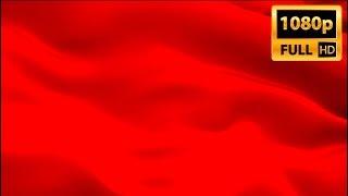 Blood Red background flag video waving in wind. Color Magic Red Flag. Red flag HD presentation