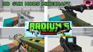 new 3d gun mods Radium's Armament v1.0 for MCPE/BEDROCK Realistic weapons #3dgunmods #minecraft