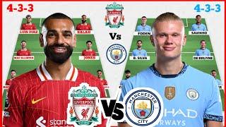  LIVERPOOL VS MAN CITY HEAD TO HEAD POTENTIAL STARTING LINE UP  EPL 2024/2025 ROUND 13