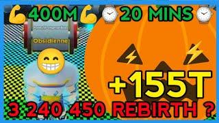 3,240,450 REBIRTH ?150 QA FULL GAMEPLAY HALLOWEEN EVENT IN STRONGMAN SIMULATOR ROBLOX