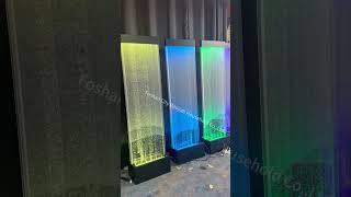 Factory colorful led dancing fountain water bubble wall room divider with black stainless steel #bar