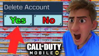 I DELETED my $50,000 COD MOBILE ACCOUNT