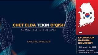 Chet elda tekin o'qish | Grant yutish sirlari | GKS granti