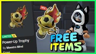 New FREE LIMITED UGC items , How to get FREE UGC LIMITED ITEMS Power-Up Trophy on ROBLOX - Roblox