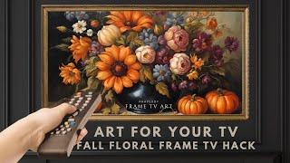 Autumnal Florals Frame TV Art Screensaver 4K. Frame TV Hack. Vintage Art Wallpaper Background.