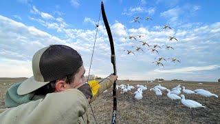 Snow GOOSE HUNTING Using a RECURVE BOW! (160 BIRD HUNT)