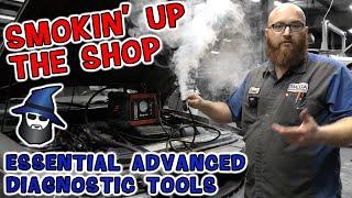 Smoking up the Shop!  CAR WIZARD shows 3 essential advanced diagnostic tools he can't live with out!