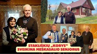 Stakliškių „Korys" sveikina Meškasalio senjorus Marytę ir Antaną Gilevičius. Alytaus r. 2024 10 28