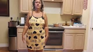 Temu Yellow hearts night gown try on