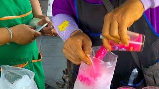 Road Side Pink Drink Making - Pink Milk Drink Recipe - Thai Street Food | กาแฟน้องไอซ์ ขายดีจริงๆ