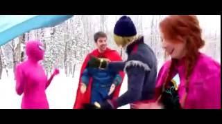 Spiderman Flies! w/ Frozen Elsa & Anna, Pink Spidergirl Joker & Harley Quinn! Funny Superheroes :)