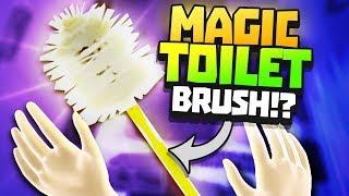 MAGIC TOILET BRUSH BATTLES ALIENS -  VR Flush Gameplay - VR HTC Vive Pro Gameplay