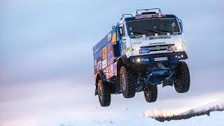 Russian Kamaz Truck Sends a Snow Jump