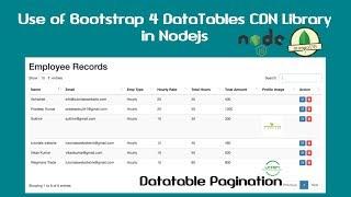 How to use Bootstrap 4 DataTable jQuery in Nodejs | DataTable using Bootstrap & JQuery