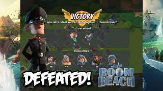 Boom Beach - "Hammerman Strikes Back" WIN - Best Defense Base Setup?! How to defeat Hammerman!