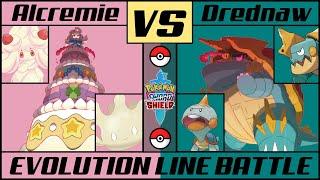 GMAX ALCREMIE vs GMAX DREDNAW | Evolution Line Battle