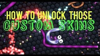 Slither.io | How to unlock custom skins | Playing with TheMadDad | CONSTRICTED