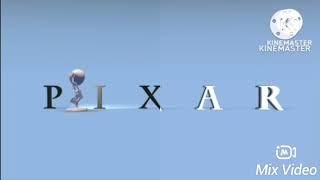 Walt Disney Pictures Pixar Animation Studios Logo In Split White Pitch