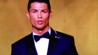 Cristiano Ronaldo screams - Ballon D'Or 2014 HD