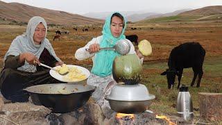 Organic Mountain Village Life in Afghanistan | Shepherd Mother Cooking Shepherd Food in the Village