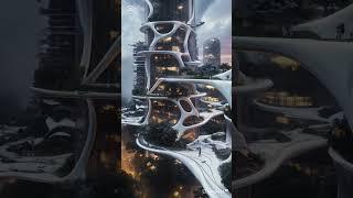 Futuristic Sky Garden Towers  | Zaha Hadid-Inspired AI City #AIArchitecture #Shorts