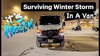 Surviving Winter Storm In The 4x4 Sprinter | Vanlife