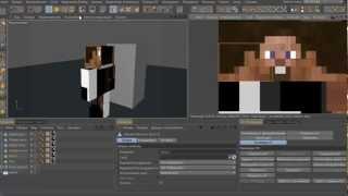 Cinema 4D Minecraft Tutorials- Создание и текстурирование персонажа