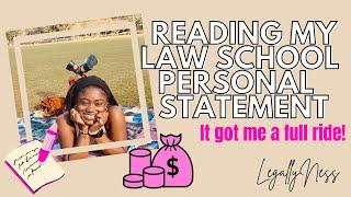 Reading my Law School Personal Statement | Accepted with Full Ride Scholarships