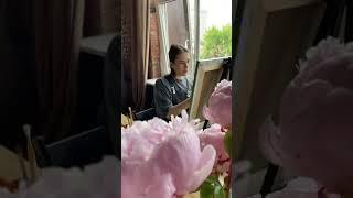 Первая картина маслом, написанная на моем уроке, продолжим на 2 занятии  #oilpainting #art