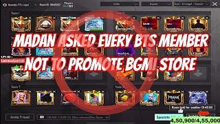 Madan asked every BTS member not to promote the BGMI store  #madan #madanop #pubgmadan #bgmi