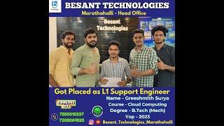 Mechanical to Software|Success Story|Join & Get Placements|Besant Technologies Marathahalli #job