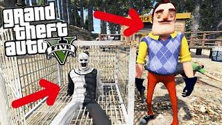 HELLO NEİGHBOR KATİL PALYAÇOYU KAFESE KOYDU - GTA 5 MODS #gta5