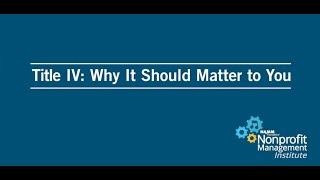 Music Nonprofit Resource: Title IV, Why It Should Matter to You