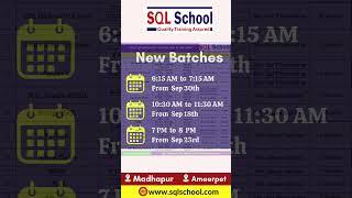 SQL Server TSQL Free Online Demo on Sep 21st  I  #sqlschool #sqlserver #freedemo