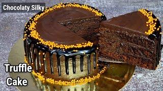 Chocolate Truffle Silk Cake | Chocolate Truffle Cake | Eggless Chocolate Cake Recipe