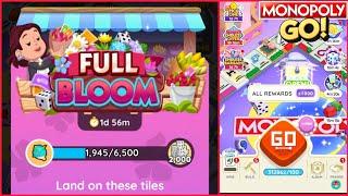 Monopoly Go: 10K Dice Lost -  1000x HighRolls Gameplay- Full Bloom Event Gameplay  #monopolygo