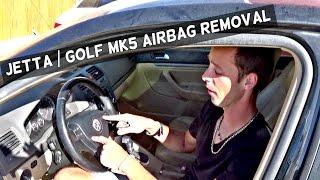 VW JETTA GOLF MK5 DRIVER AIRBAG REMOVAL | STEERING WHEEL AIR BAG 2006 2007 2008 2009