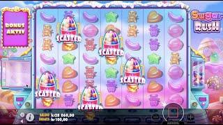 Storvinst på Sugar Rush slots - 5 Scattter-symboler