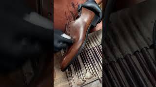 Gifennse Brown Oxford Coloring Process | Handmade Leather Magic L #leather #shoes #handmade