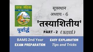 Tasyashitiya part 2/BAMS 2nd Year/BAMS Syllabus/Charak Sutrasthan Chapter 6/तस्याशितीय/BAMS Notes