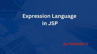 20-Expression Language in JSP | JSP Tutorial