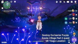 Destroy the barrier Puzzle Mt yougou location quest Inazuma - genshin impact